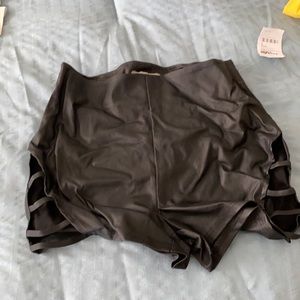 Faux leather shorts